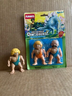 Definitely Dinosaurs Cavemen Kronar Dron paquete de 2 sin usar, en caja y suelto Zorg Playskool 1987 Foto 1 de 4