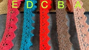 10/1 meter Best Quality Pure Cotton Crochet Lace Trim CHOOSE COLOUR - Picture 1 of 3
