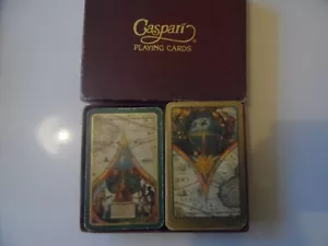 Vintage Caspari 2 x Packs Playing Cards World Map Globe Atlas - Picture 1 of 3