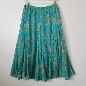 Zac Rachel Damen XL Midi Rock Blumen Pull On Freizeit A-Linie Fee Boho Grün - Bild 1 von 8