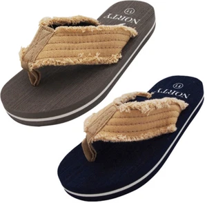 NORTY Boy's Lightweight Canvas Strap Thong Flip Flop Everyday Beach Pool Sandal - Picture 1 of 15