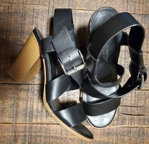 Christian Siriano Black Heal Shoes Sandals Size 6,5 US - Picture 1 of 8