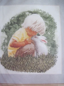 Vintage kleiner Junge mit Hase gezählt Kreuzstich Set #1046 Thea Gouverneur Neu aus altem Lagerbestand - Bild 1 von 4
