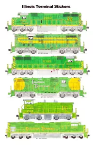 Locomotoras terminales Illinois 6 pegatinas individuales Andy Fletcher - Imagen 1 de 1