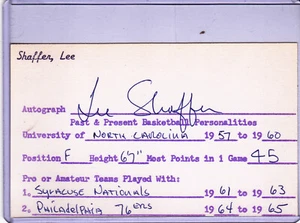 Lee Shaffer UNC Tar Heels 1957 NCAA Champions w Additions - Picture 1 of 1