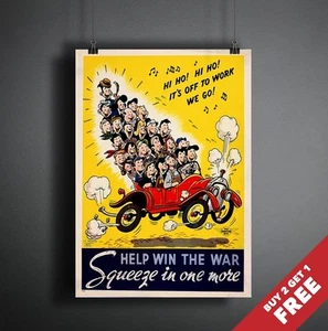 PÓSTER DE TRANSPORTE DE ANUNCIOS DE LA SEGUNDA GUERRA MUNDIAL A3 A4 * 2 IMPRESIONES PUBLICITARIAS DE COLECCIÓN - Imagen 1 de 2