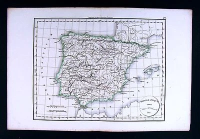 1832 Antique Map by Delamarche - Ancient Hispania Lusitania - Spain & Portugal - Image 1 of 3