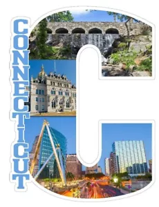 Imán de collage nevera Connecticut Downtown Hartford Stone Bridge Capital C - Imagen 1 de 1