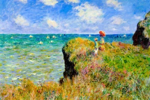 Claude Monet The Cliff Walk at Pourville Cool Wall Decor Art Print Poster 12x18 - Picture 1 of 3
