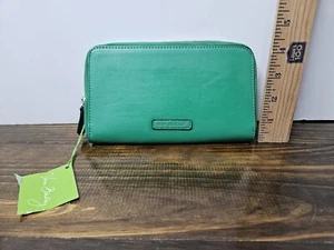 Vera Bradley Faux Leather Accordion Wallet Green Retail - Picture 1 of 5