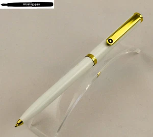 vintage & a bit damaged Rotring Ballpoint Pen in White with Gold Trims  - Picture 1 of 5