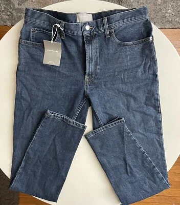 Jean Everlane Hombre Algodón Orgánico Calce Ajustado 34x32 Desteñido Índigo Nuevo Foto 1 de 4