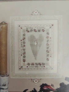 Shepherd’s Bush PLAID HEART 32ct Linen Cross Stitch Kit w/ Silk Threads & Button - Picture 1 of 3