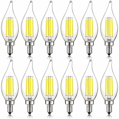 12-Pack Luxrite E12 LED Bulb 60W Equivalent 5000K 550lm Dimmable Candelabra Bulb - Image 1 of 4