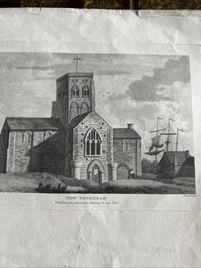 Stampa antica 1801; Chiesa di Santa Maria di Haura, New Shoreham, Sussex dopo Nixon - Foto 1 di 5