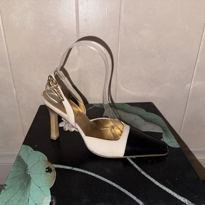 VTG Gucci Gold Tiger Head Tom Ford Slingback 6 - Image 1 of 4