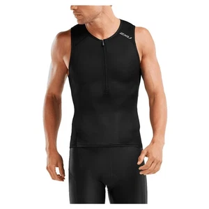 2XU Tri Singlet Mens Boys XS 34" 36" Black Pockets Triathlon Compression FIt - Picture 1 of 23