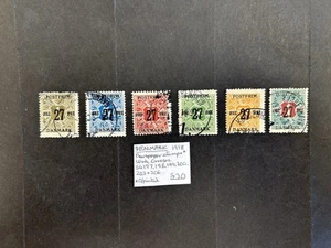 Denmark 1918 Newspaper Stamps Wmk Crosses SG197,198,199,200,203+206 Over Printed - Picture 1 of 1