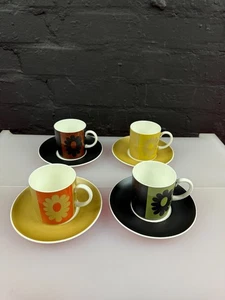 Wedgwood Susie Cooper Carnaby Daisy Kaffeetassen und Untertassen 4er Set - Bild 1 von 8