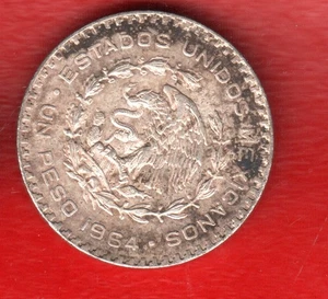 MÉXICO 1 PESOS 1964 PLATA - Imagen 1 de 2