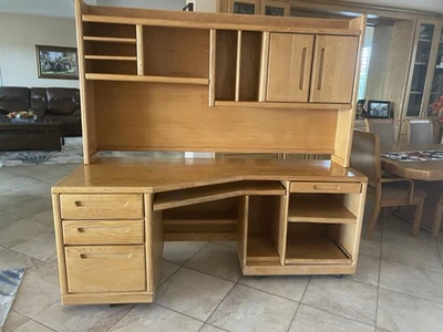 Large Home Office Desk with Hutch - Image 1 of 4