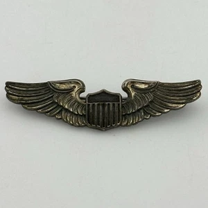Vintage US Army Airforce Pilot Wings NS Meyer Inc New York 9M Military Pin - Picture 1 of 8