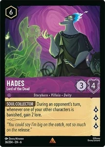 x1 Hades - Lord of the Dead - 36/204 - Rare Lorcana DLC06 Azurite Sea M/NM - Picture 1 of 1