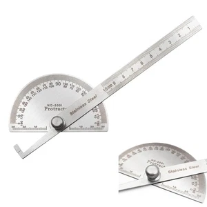2pcs 0°-180° Stainless Steel Protractor Angle Finder Arm Rotary Measuring Ruler - Picture 1 of 8