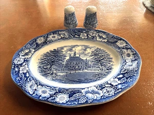 Staffordshire Liberty blau - Governors House Williamsburg Servierplatte & S/P - Bild 1 von 6
