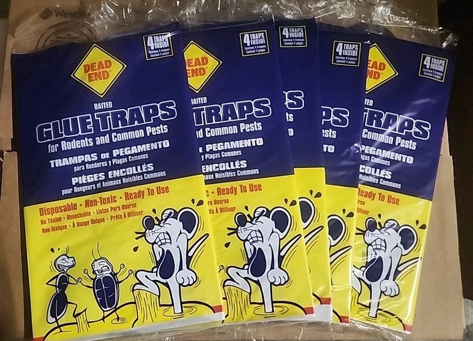 20 Pasta cebada sin salida y pegamento rata ratón cucarachas trampa roedor desechable 5x4pk Foto 1 de 1