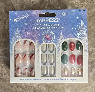 KISS imPRESS 无胶指甲去皮和按压多种风格假日圣诞节  — 第 1/4 张图片