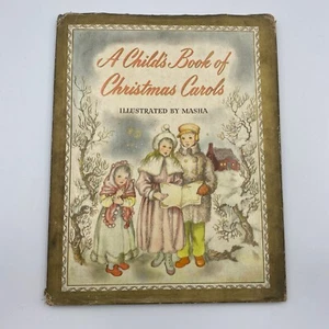 A Child's Book of Christmas Carols 1942 1st Edition by Masha Hardcover HC DJ - Picture 1 of 10