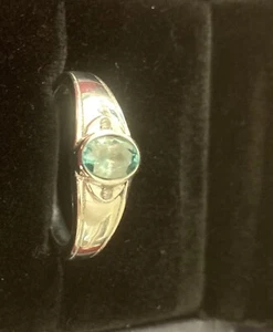Blue Zircon Men’s Ring Stainless Steel - Picture 1 of 2