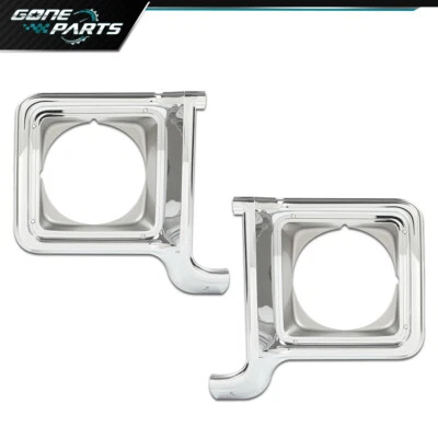 Chrome Headlight Bezel Trim Silver Headlamp Door Fit For 1973-1978 Chevy GMC - Image 1 of 4