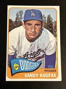 🟦💥SANDY KOUFAX💥🟦 1965 TOPPS #300 EX+ NICE CARD! Dodgers💥NO CREASES💥