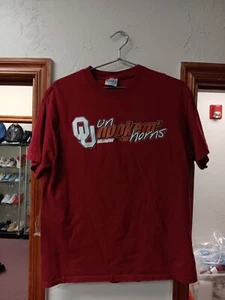Oklahoma Vs Texas Unhookem Horns Shirt Size Mens Medium Preowned 77 - Picture 1 of 4