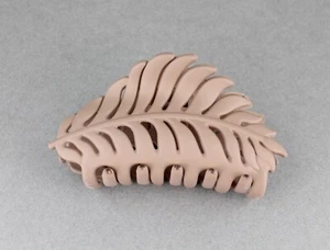Brown leaf hair clip claw butterfly clamp 3 5/8" long open cut out leaves vine - Picture 1 of 8