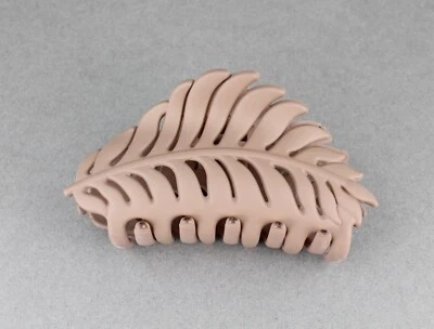 Brown leaf hair clip claw butterfly clamp 3 5/8" long open cut out leaves vine - Image 1 of 4