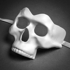 Creepy White Human Skull Mask Party Masquerade Halloween Skeleton Costume Mask - Picture 1 of 4