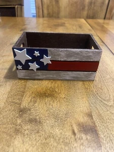 Patriotic Wood Crate, 4th of July Decor, Wood Crate, Home Decor - Picture 1 of 7