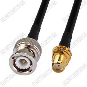 RG58 BNC Male Plug to SMA Female Jack Connector Lot Jumper RF Pigtail Coax Cable - Picture 1 of 3