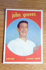 JOHN GROVES LUTON TOWN A&BC GUM FOOTBALLERS BLACK BACK CARD #28 1960