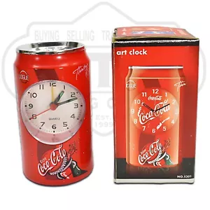 Reloj Artístico Coca-Cola Lata Cara Blanca Funciona con Pilas Coleccionable - Imagen 1 de 3