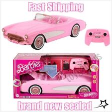 Voiture télécommande Barbie The Movie Hot Wheels RC rose corvette 2023 | Tout neuf