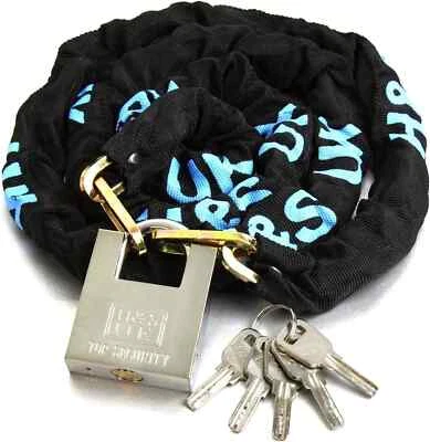 Motorcycle Bike Security Lock and Chain 6mm x 1.2m Heavy Duty with 5 Key Set H&S - Image 1 of 4