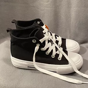 Scarpe Wonder Nation bambino taglia 4 alte stringate nero-bianco tela nuove - Foto 1 di 7