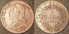 Italy - Vatican - Pie Ix - 1 Lira Silver 1867 The Year Xxii ! Km# 1378
