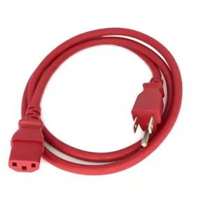 Red 4FT Universal 3 Prong AC Power Cord Cable 18AWG Computer Printer Monitor TV - Picture 1 of 1