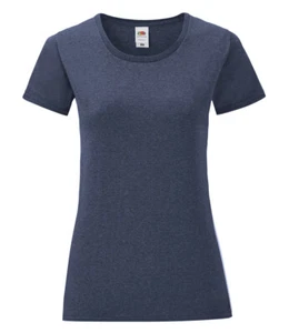 New ladies Fruit of the Loom Iconic 150 T shirt. Heather Navy XS-XL. A4148. - Picture 1 of 3