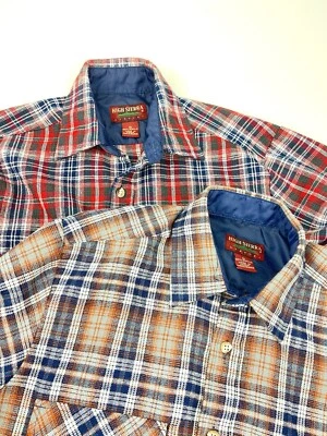 Lote de 2 camisas de flanela acrílica High Sierra tamanho P Mervyns vintage xadrez ao ar livre - Imagem 1 de 4